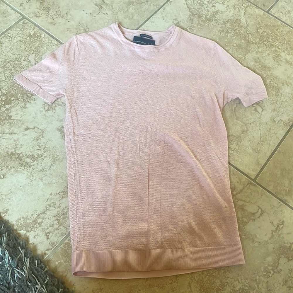 Pink Abercrombie waffle texture shirt